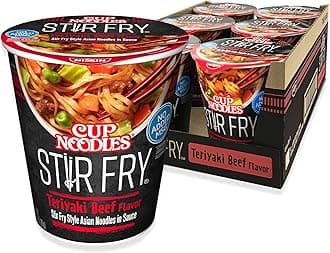Cup Noodles Stir Fry Noodles in Sauce, Teriyaki Beef, 3 Ounce (Pack of 6)