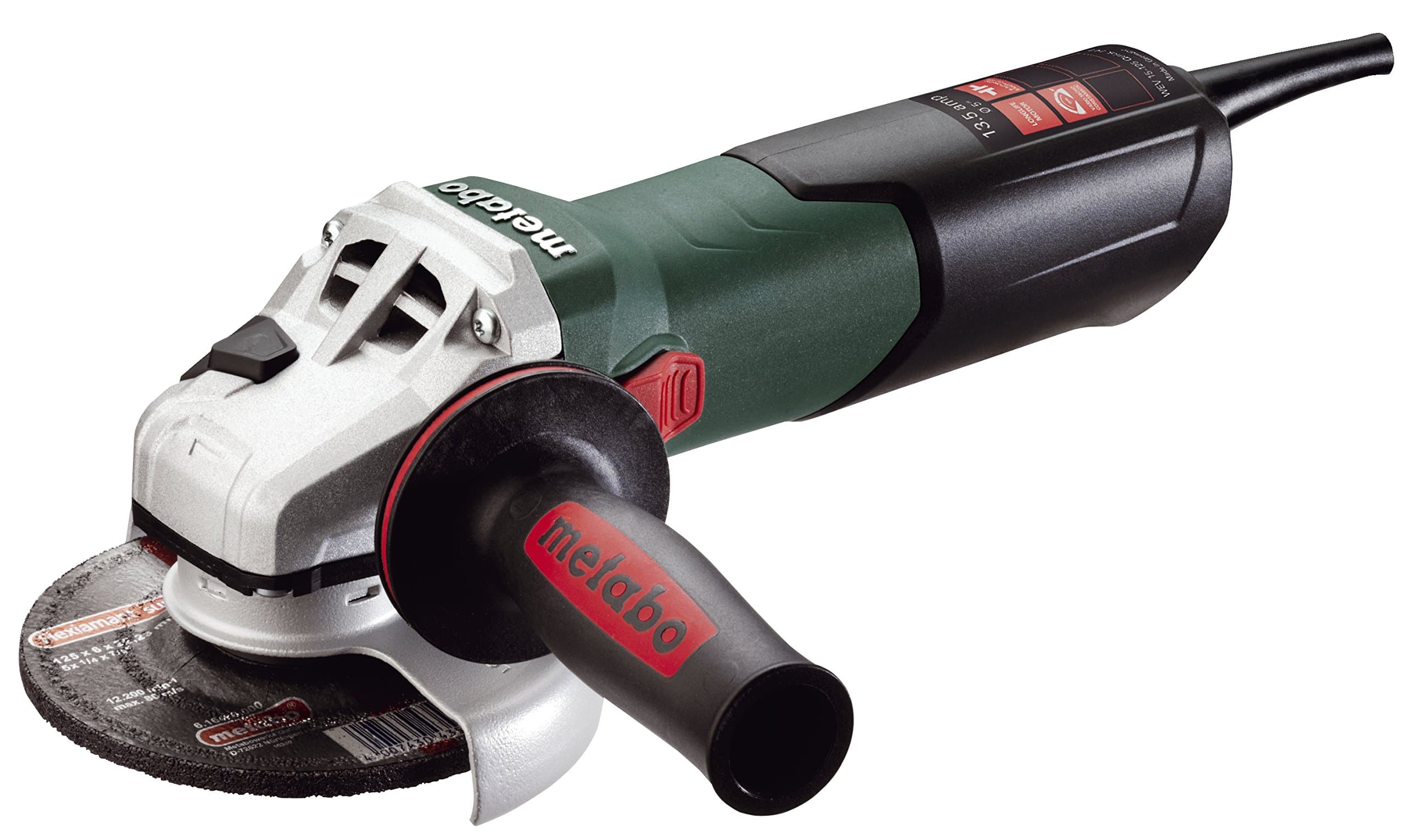 metabo5" Variable Speed Angle Grinder - 2, 800-9, 600 RPM - 13.5 Amp W/Electronics, High Torque, Lock-On (600562420 15-125 HT), Concrete Renovation Grinders/Surface Prep Kits/Cutting