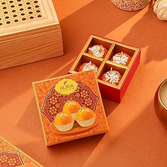 AuraDecor Traditional Ladoo Candles for Festive Gifting & Puja, Home Decor, Diwali Gift Set (Ladoo Candles, 12, Count)