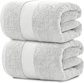Luxury Soft Bath Sheet Towels - 650 GSM Cotton Luxury Bath Towels Extra Large 35x70 | Highly Absorbent and Quick Dry | Hotel Collection Extra Large Bath Towels Oversized, Silver, 2 Pack