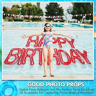 Red Happy Birthday Pool Float