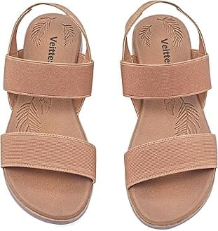 Women's Flat Slide Sandals - Casual Cross Strappy Elastic Strap Spring Summer Shoes.(2107021,BR/MF,7 UK)