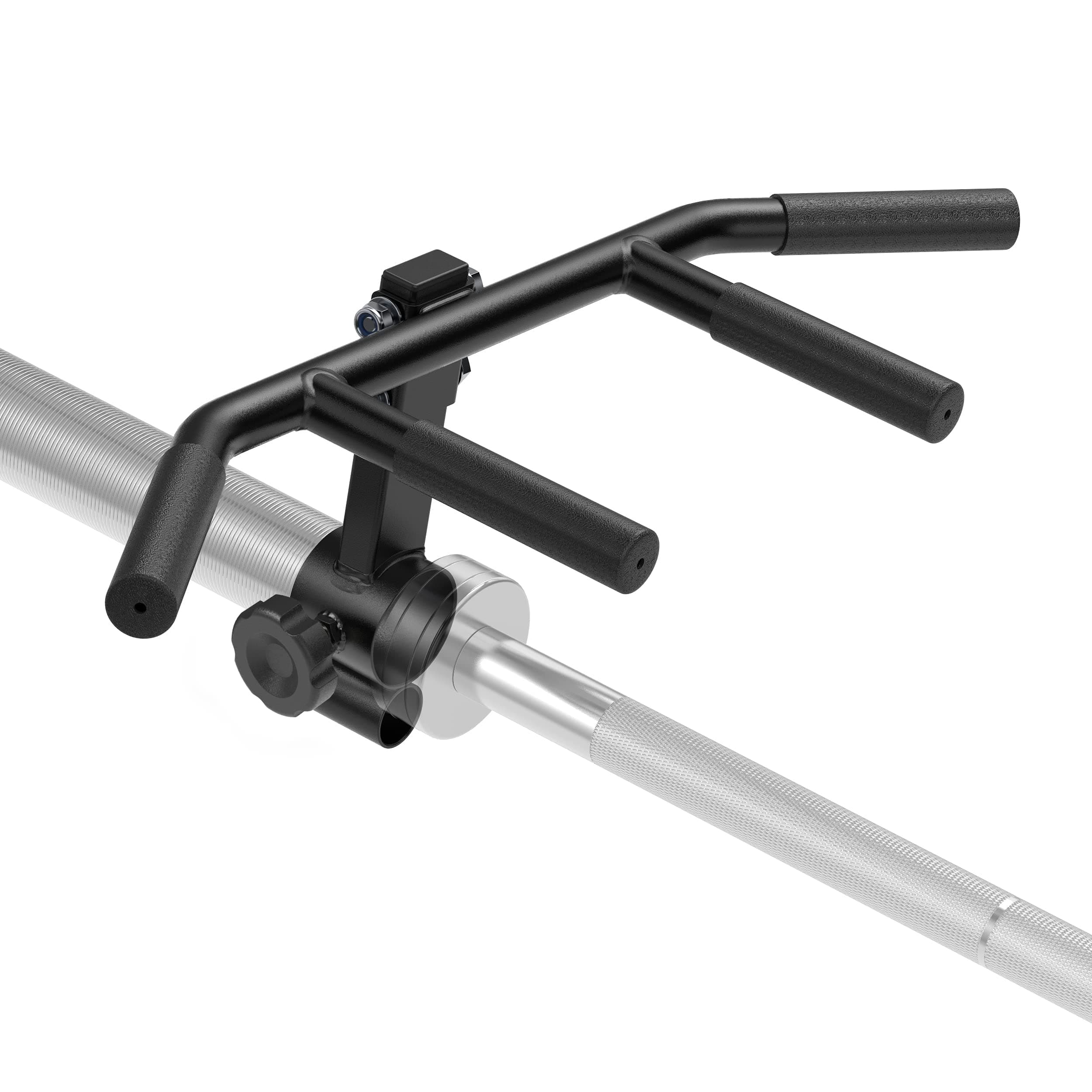 T Bar Row Multi-Grip Handle Bar Attachment with Rubber Grip For Landmines and 1 2 Inch Olympic Barbell Weight Bar Home Gym Equipment Lateral Exercise Triceps Lats to Build Back Arm Shoulder Muscles