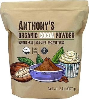 Anthony's Organic Cocoa Powder, 2 lb, Gluten Free, Non GMO, Unsweetened