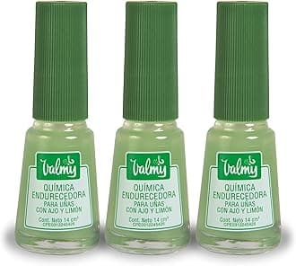 3 Pack: Valmy Lemon & Garlic Quimica Endurecedora - Nail Hardener And Whitening Polish Treatment - Pack Of 3
