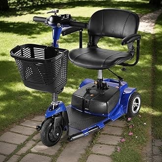 Electric Mobility Scooter for Adults, 12MPH Foldable Scooter with 18.6MPH Long Range Battery, Commuter Scooter, Portable Lightweight Design for Urban Travel (3-Wheel, Blue)