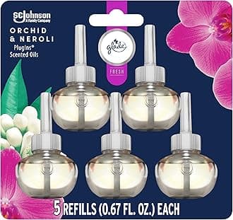 PlugIns Refills Air Freshener, Scented and Essential Oils for Home and Bathroom, Orchid & Neroli, Fresh Collection 3.35 Fl Oz, 5 Count