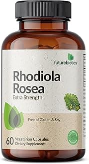 Rhodiola Rosea Powder Adaptogenic Herb Vegetarian Capsules, 60 Count