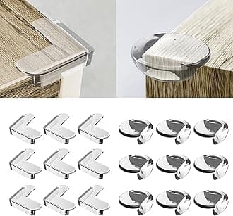 Food-Contact Grade Corner Guards Corner Protectors for Baby, 20 Pack, Clear Furniture & Edge Corner Covers, Adhesive Pre-Taped, BPA-Free, Round Type & L Shape