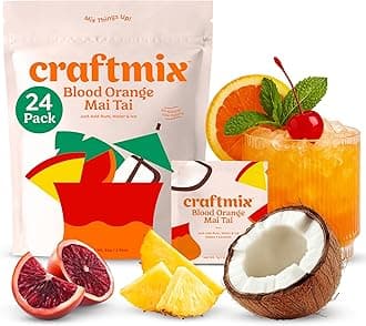 Blood Orange Mai Tai Cocktail & Mocktail Drink Mixer, Skinny Mixes - Water Flavoring Packets - Made With Real Fruit - Vegan Low-Carb, Low-Sugar, Non-GMO, Dairy Free, Gluten Free, 24 Pack