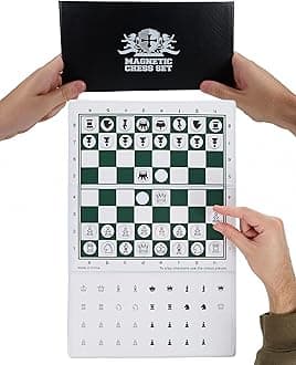 WE Games Supersize Checkbook Magnetic Chess Set, 10 inches