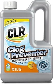 CLR Brands Clog Preventer Monthly Build Up Remover, 42 oz. Bottle, Drain Cleaner, Degrades Oils, Grease, Proteins and Fatty Acids, Safe for All Pipes and Septic Systems