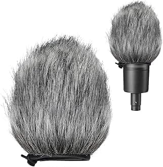 SUNMON Furry Windscreen Muff, Mic Pop Filter/Foam Wind Cover fits for AT2020, AT2020USB, AT2020USB+ mic AT2035, AT4040, AT2050 Microphone