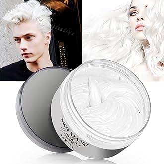White Temporary Hair Dye Wax Natural Instant Hair Color Wax Pomades 7.06 oz, Hair Styling Clay for Party, Cosplay, Halloween, Christmas