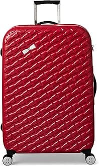 Ted Baker Women's Belle Fashion Lightweight Hardshell Spinner Luggage, Red, Checked-Large 30-Inch, Luggage