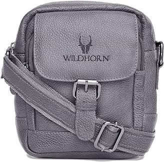 WILDHORN Genuine Leather Mini Sling Bag for Men | Compact, Durable & Stylish | Buckle Closure | Front Zip Pocket | 1-Year Warranty