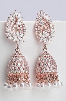 GIVA 925 Silver Rose Gold Teardrop Jhumki| Gifts for Girlfriend, Gifts for Women and Girls | With Certificate of Authenticity and 925 Stamp | 6 Month Warranty*