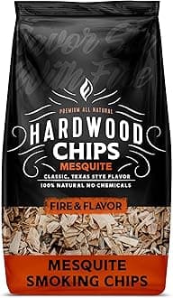 Fire & Flavor Premium All Natural Wood Chips for Smoker - Wood Chips for Smoking - Smoker Wood Chips - Smoker Accessories Gifts for Men and Women - Mesquite - 2lbs