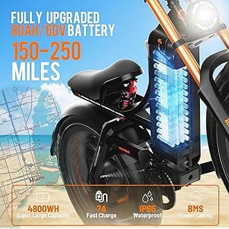 eAhora Romeo Pro 3 [2025 Latest] Electric Bike for Adults 50 Mph, | Peak 5600W | Dual Motor | Removable 60V 80 Ah Battery | 250 Miles Max Long Range | 26" Fat Tire | All-terrian
