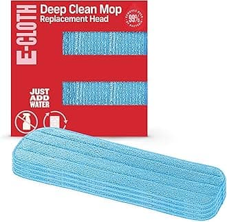E-Cloth Deep Clean Mop Head, Microfiber Damp Mop Head, 4 Count