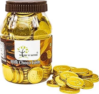 NATURE 'N' NATURE Gold Coin Milk Chocolates, 350gms Pet Jar, 150 pcs
