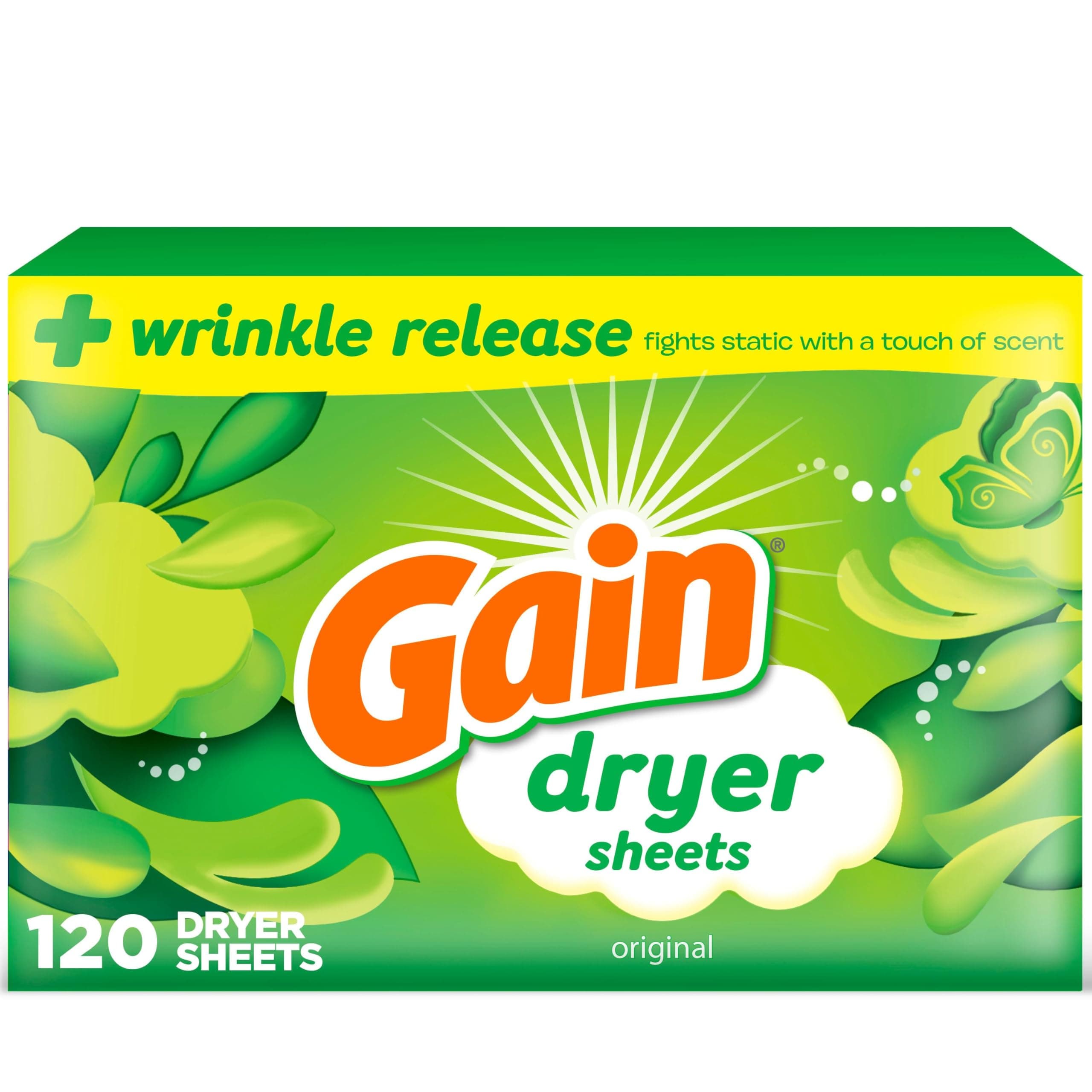 Gain Original Dryer Sheets, 120 Count