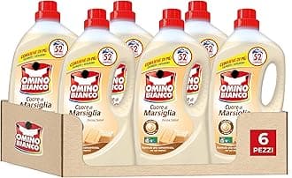 Liquid Washing Machine Detergent, 312 Washes, Respects Colours and Fabrics, Fresh Perfume with Heart of Marseille Essence, 2600 ml x 6 Packs