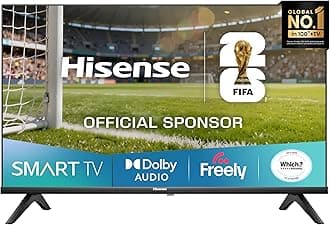 Hisense 32" 32E4QTUK HD LED TV with Freely - Direct Lit LED, Dolby Audio, Natural Colour Enhancer, Games Mode, Sports Mode with Freely, Disney +, YouTube, Netflix