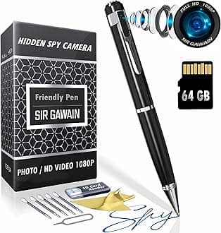 SIRGAWAIN Mini Body Camera Pen 1080p & 32GB Micro SD - [Upgraded 2024] Premium Small Body Cam with HD Video or Picture Taking - Body Worn Camcorder, for Personal Civilians, Police Law Enforcement