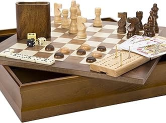 7-in-1 Classic Combo Game with Chess, Checkers, Cribbage & More