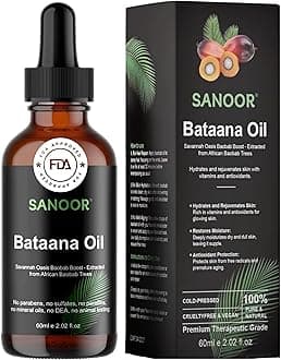 SANOOR African Batana Oil - 100% Pure & Cold-Pressed - Organic Savannah Oasis Formula for Hair Care, Skin Care & Massage - Nutrient-Infused Hair Butter - 2.02oz (60ml)