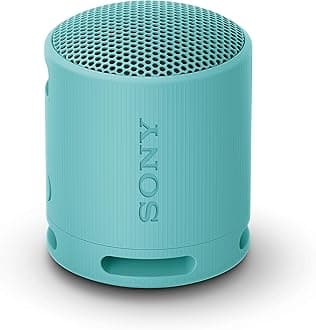 SRS-XB100 Wireless Bluetooth Portable Lightweight Super-Compact Travel Speaker, Extra-Durable IP67 Waterproof & Dustproof, 16 Hrs Batt, Versatile Strap, Extra Bass & Hands-Free Calling-Blue