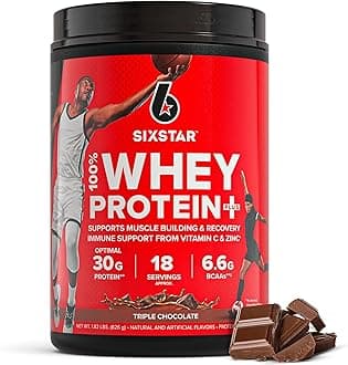 Six Star Whey Protein Powder Whey Protein Plus | Whey Protein Isolate & Peptides | Lean Protein Powder for Muscle Gain | Muscle Builder for Men & Women | Triple Chocolate, 1.8 lbs (Package Varies)