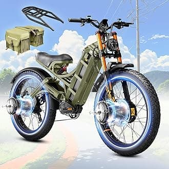 Romeo Pro II 1600W/4000W Electric Bike for Adults 52V 60AH/70AH Long Range Dual Motor Electric Mountain Bike Dual Hydraulic Brakes Full Suspension EBike Colorful Display Electric Bicycle