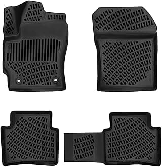 Toyota Corolla 2020-2025 (No Hatcback or Cross Models) Floor Mats 3D Custom Fit Rubber Car Mats Laser Measured Floor Liners All Weather Heavy Duty Waterproof Odorless Non-Slip (Front & Rear)