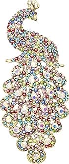 Delicate Large Peacock Animal Brooch Lapel Pin Dainty Rhinestone Brooch Costume Jewelry Accessories for Scarf Corsage