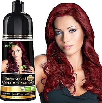 Herbishh Hair Color Shampoo For Gray Hair – Magic Hair Dye Shampoo – Colors Hair In Minutes–Long Lasting–500 Ml–3-In-1 Hair Color–Ammonia-Free (Burgundy)