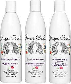 Curly Hair Define Bundle Set 1 Hydrating Shampoo, 1 Deep Conditioner and 1 Defining Cream Latina Hair Care Products