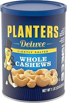 Planters Deluxe Whole Cashews, Lightly Salted, 1 lb 2.25 Ounce Canister
