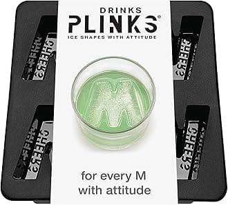 Letter M Ice Cube Mold - Custom Silicone Whiskey Ice Cubes Mold – Personalized Monogram M Large Tray for Cocktails & Initials Drinks - Big Bourbon Ice Cube Molds - Fun Customized Gifts