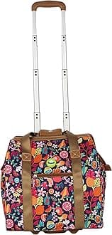 Lily BloomDesigner Under The Seat Tote Cabin Luggage Collection - 15 Inch Patterned Carry on Bag for Women - Lightweight Suitcase with 2 Rolling Wheels