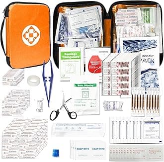 300Piece Portable First Aid Kit Refill Supplies for Car Mini Caming Emergency First Aid Kits Hiking Survival Essential for Outdoor Adventure Emergency Case, Orange 1st Aid