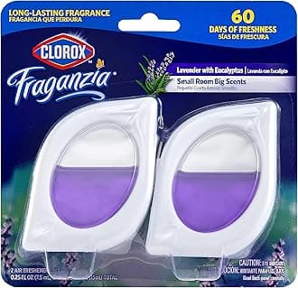 Fraganzia Small Rooms Air Freshener, Lavender with Eucalyptus - Peel & Place Air Freshener, No-Plug, Battery-Free for Closets, Laundry Room, Entry Way, Bathroom, 0.25 Fl Oz Each, 2 Count