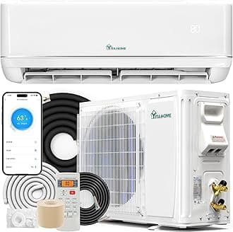 21 SEER2 12000 BTU Mini Split Air Conditioner Heat Pump System, Wifi Enabled 208-230V Inverter Ductless AC Cool Up to 750 Sq. Ft, Compatible with Alexa, Complete Installation Kit, White