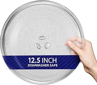 IMPRESA Replacement Microwave Glass Plate - Clear 12.5 Inch Microwave Plate Replacement - Compatible with General Electric & Samsung Models