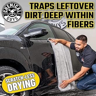 Chemical Guys Woolly Mammoth Large, Super Absorbent and Soft Microfiber Towels for Cars, Gray (36 x 25 inches) 2-Pack