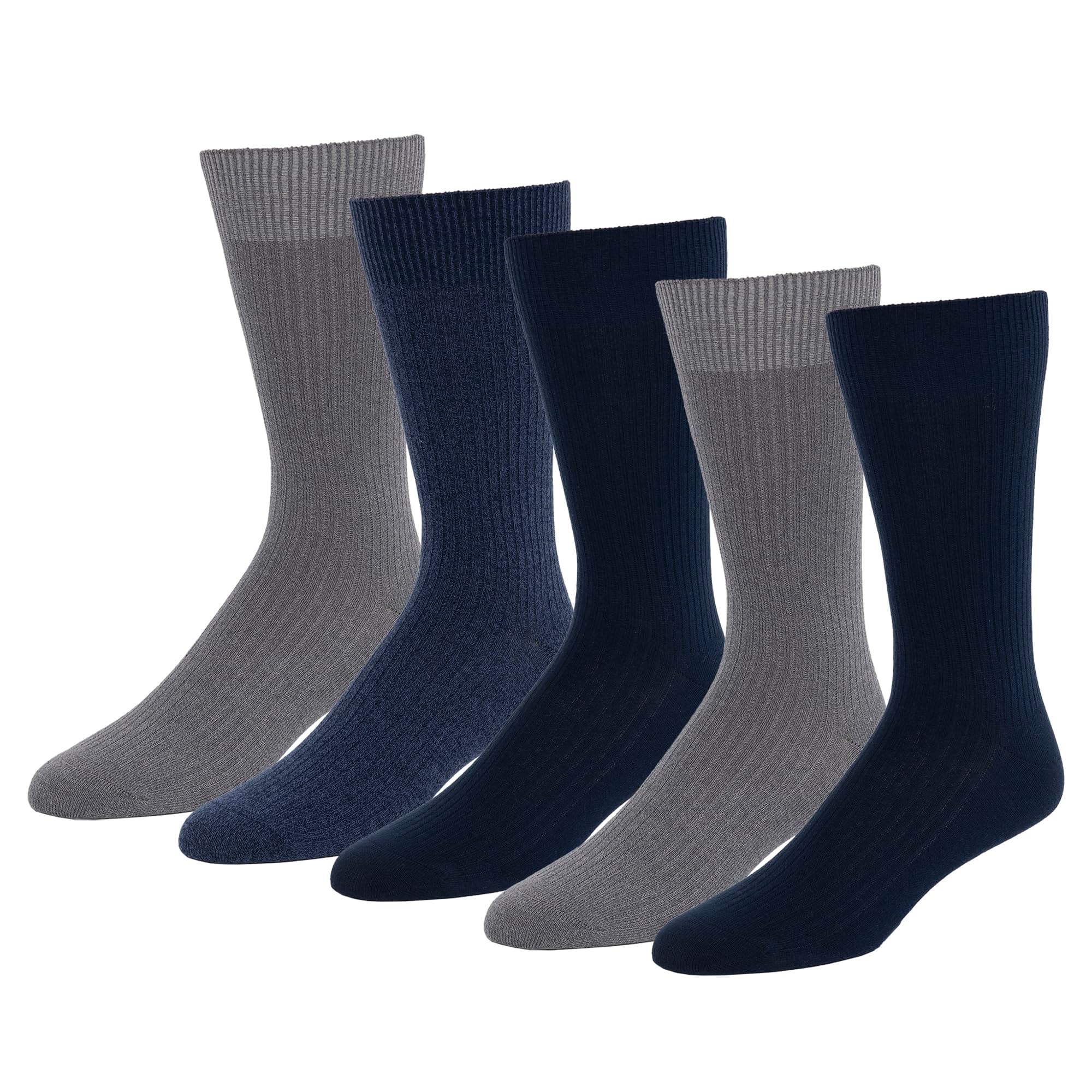 Men's Comfortable Patterned Cotton Crew Dress Socks