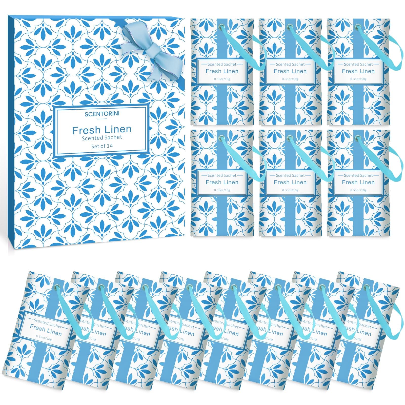 Scented Sachet, Linen Fragrance Sachets for Drawers, Closets, wardrobe, 14 Pack