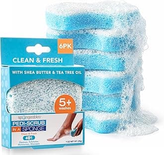Spongeables Pedi Scrub Foot Exfoliating 20+ Wash Sponge