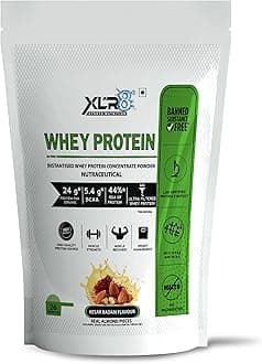 XLR8 Whey Protein Powder With 24 g Protein, 5.4 g BCAA- 2 Lbs / 907 g (Kesar Badam)